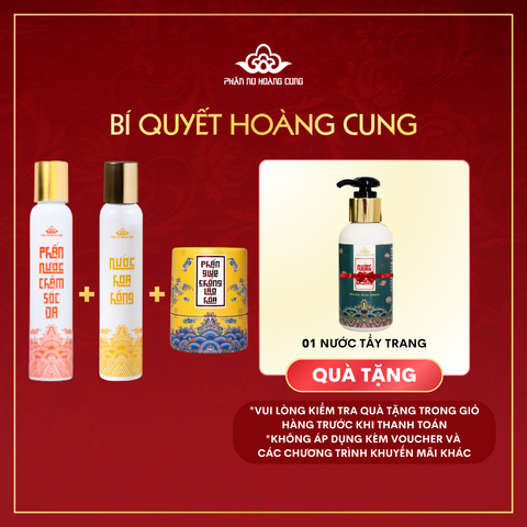 Liệu Trình Mặt Hoa Da Phấn Phấn Nụ Hoàng Cung (Phấn Nụ+Phấn Nước Chăm Sóc Da+Nước Hoa Hồng tặng 1 Nước Tẩy trang)