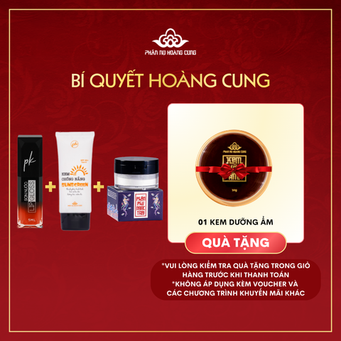 Trang Điểm Style Nàng Thơ Phấn Nụ Hoàng Cung (Phấn Phủ 25g+Kem Chống Nắng Màu Da+Son Kem tặng 1 Kem Dưỡng Ẩm)