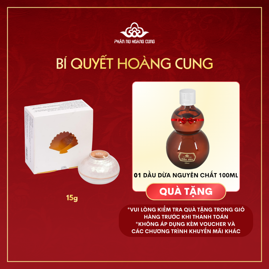 Liệu Trình Dưỡng Trắng Chuyên Sâu Quý Nhân Phấn Nụ Hoàng Cung (Bột Ngọc Trai 15g tặng 1 Dầu Dừa 100ml)