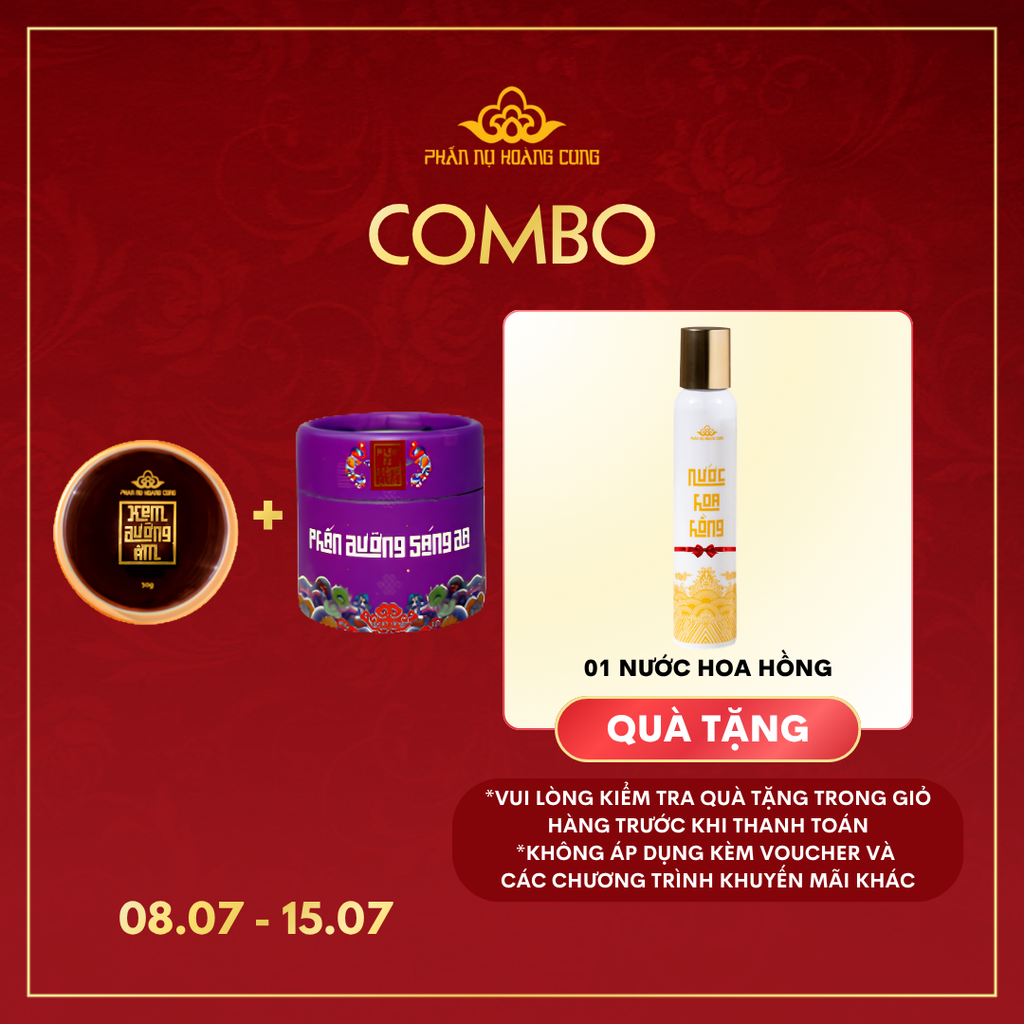 Bộ Đôi Rạng Rỡ - Phấn Nụ Hoàng Cung (Kem Dưỡng Ẩm + Phấn Sáng Da tặng 1 Nước Hoa Hồng )