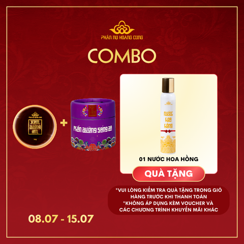 Bộ Đôi Rạng Rỡ - Phấn Nụ Hoàng Cung (Kem Dưỡng Ẩm + Phấn Sáng Da tặng 1 Nước Hoa Hồng )