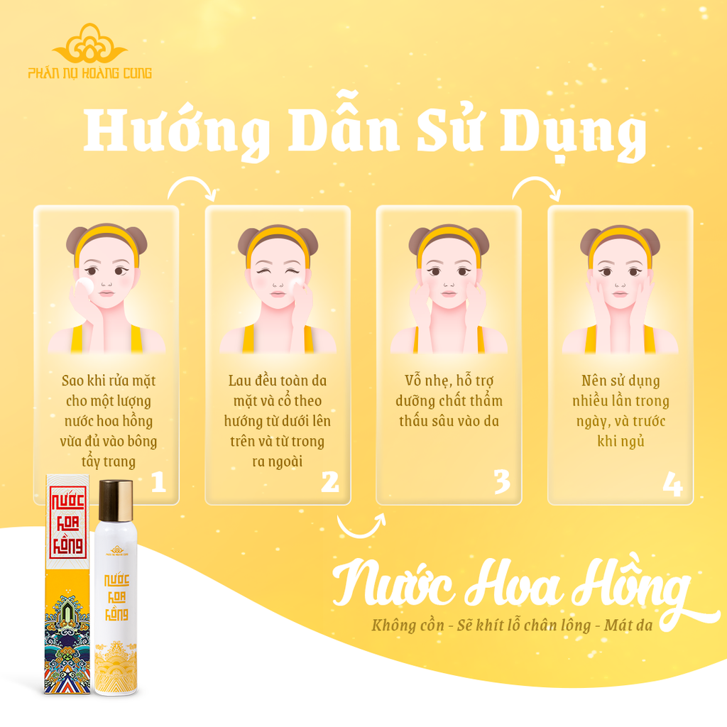 Combo Dưỡng Sáng Da Tự Nhiên – Phấn Dưỡng Sáng + Nước Hoa Hồng Phấn Nụ Hoàng Cung