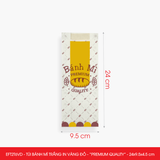  EFT2T6VD - Combo 100 túi bánh mì trắng in vàng đỏ - "Premium quality" - 24x9,5x4,5 cm 