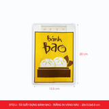  EFT21J - Túi giấy đựng bánh bao - Trắng - In vàng & nâu - 20x13.5x5.5 cm 