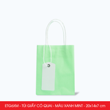  ETG6XM - 20x14x7 cm -Túi giấy có quai màu xanh mint 