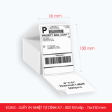  EGN3 - Giấy in nhiệt tự dính A7 - 500 tờ/ xấp - 76x130 mm 
