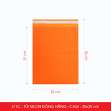  ET1C - Combo 100 túi nilon niêm phong giao hàng - Cam - 35x25 cm 