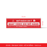  EDV2D - Tem dán quay video - Đỏ in trắng - 13x3,5 cm 