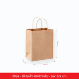  ETG2 - 26x18x9 cm - Combo 25 Túi Giấy Kraft Màu Nâu 