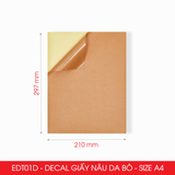  EDT01D - Decal giấy da bò A4 - 50 tờ/ xấp 