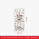  EFT1T3NN - Combo 100 túi bánh mì trắng in nâu đỏ - "Đầu bếp" - 24x9.5x4.5 cm 