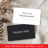  ECT05 - Combo 50 card Thank you - Thiệp cảm ơn - C300 - Đen trắng - 9x5.4 cm 