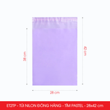  ET2TP - Combo 100 túi nilon đóng hàng - Tím Pastel - 28x42cm 