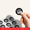  EDTT08 - Decal Thank You tròn - Đen - In trắng - 2.5cm [50 cái/pack] 