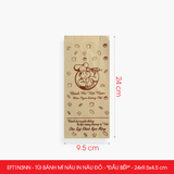  EFT1N3NN - Túi bánh mì nâu in nâu đỏ - "Đầu bếp" - 24x9.5x4.5 cm 