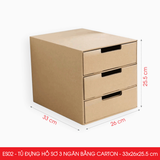  ES02 - Tủ đựng hồ sơ 3 ngăn bằng carton - 33x26x25.5 cm 
