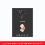  EDTV02 - Combo 50 decal Thank You chữ nhật - Đen - In nhiều màu - 10.5x7.5 cm 