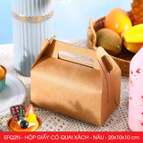  EFQ2N - Hộp giấy Kraft quai xách - Nâu - 20x10x10 cm 