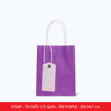  ETG6P - 20x14x7 cm - Túi giấy có quai màu tím purple 