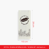  EFT1T1N - Combo 100 túi bánh mì trắng in nâu - "Xe bánh mì" - 24x9.5x4.5 cm 