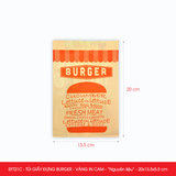  EFT21C - Túi giấy đựng burger - Vàng - In cam - "Nguyên liệu" - 20x13.5x5.5 cm 