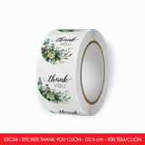  ESC04 - Cuộn Sticker Thank You tròn - Một thiết kế - 2.5cm - [500 tem/cuộn] 