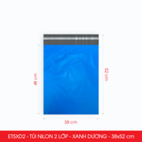  ET5XD2 - 38x52 cm - Combo 50 túi nilon niêm phong đóng hàng - 2 lớp - Xanh dương 