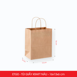  ETG0 - 16x13x6 cm - Combo 25 Túi Giấy Kraft Màu Nâu 