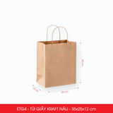  ETG4 - 35x25x12 cm - Combo 25 Túi Giấy Kraft Màu Nâu 