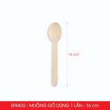  EFMG2 - Combo 100 muỗng gỗ dùng 1 lần - 16 cm 