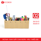  EKCNxN - Khay giấy có chia ngăn - Nâu - Nhiều size 
