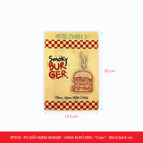  EFT21B - Túi giấy đựng burger - Vàng - In đỏ & đen - "Caro" - 20x13.5x5.5 cm 