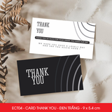  ECT04 - Combo 50 card Thank you - Thiệp cảm ơn - C300 - Đen trắng - 9x5.4 cm 