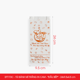  EFT1T3C - Combo 100 túi bánh mì trắng in cam - "Đầu bếp" - 24x9.5x4.5 cm 