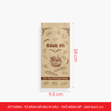  EFT1N5NN - Combo 100 túi bánh mì nâu in nâu - "Giỏ bánh mì" - 24x9.5x4.5 cm 