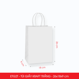  ETG2T - 26x18x9 cm - Combo 25 Túi Giấy Kraft Màu Trắng 