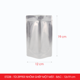  ETZ2B - 12x19cm - Túi Zipper nhôm ghép - Bạc 