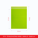 ET1X - Combo 100 túi nilon niêm phong giao hàng - Xanh lá - 35x25 cm 