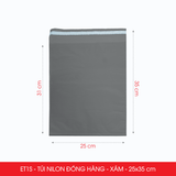  ET1S - 25x35 cm - Combo 100 túi nilon niêm phong tiết kiệm gói hàng - Xám 