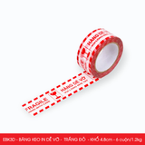  EBK3D - 4.8cm - Block 6 cuộn/1.2kg - Băng keo HÀNG DỄ VỠ màu đỏ trắng 