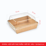  EFHPxN - Hộp giấy kraft thực phẩm - Nắp PET - Nâu - Nhiều size 