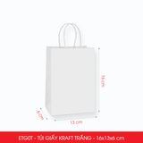  ETG0T - 16x13x6 cm - Combo 25 Túi Giấy Kraft Màu Trắng 