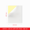 EDT01V - Decal giấy trắng đế vàng A4 - 50 tờ/ xấp 