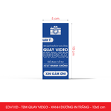  EDV1XD - Tem dán quay video - Xanh dương in trắng - 10x5 cm 