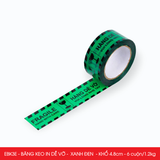  EBK3E - 4.8cm - Block 6 cuộn/1.2kg - Băng keo HÀNG DỄ VỠ màu xanh lá đen 