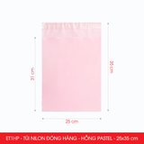  ET1HP - Combo 100 túi nilon đóng hàng - Hồng Pastel - 25x35cm 