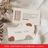  ECT06 - Combo 50 card Thank you - Thiệp cảm ơn - C300 - In nhiều màu - 9x5.4 cm 