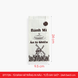  EFT1T2N - Túi bánh mì trắng in nâu - "Cối xay gió" - 24x9.5x4.5 cm 