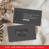  ECT01 - Combo 50 card Thank you - Thiệp cảm ơn - C300 - Đen trắng - 9x5.4 cm 