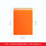 ET2C - Combo 100 túi nilon niêm phong giao hàng - Cam - 42x28 cm 